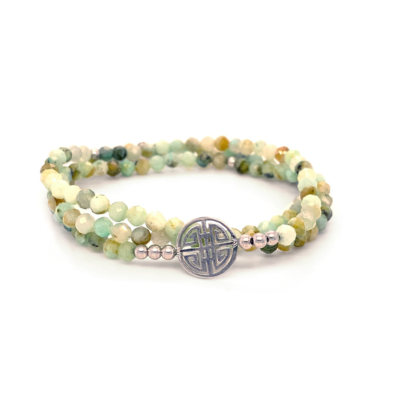 Lucky Amazonia · Amazonite, Triple Silver Lucky Bracelet