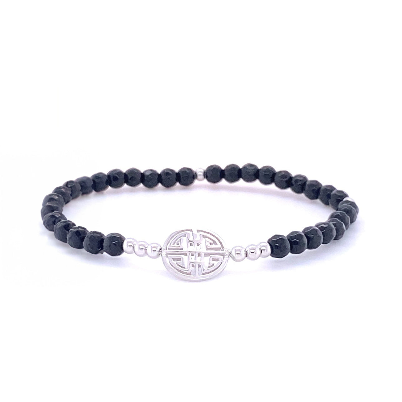 Lucky Ona · Onyx, Silver Lucky Bracelet