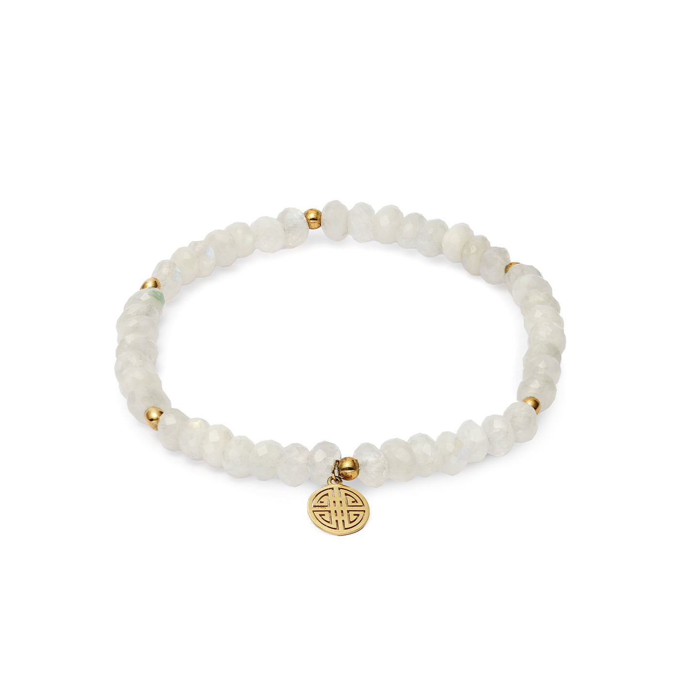 Lucky Rainbow Moonstone, Gold Lucky Bracelet