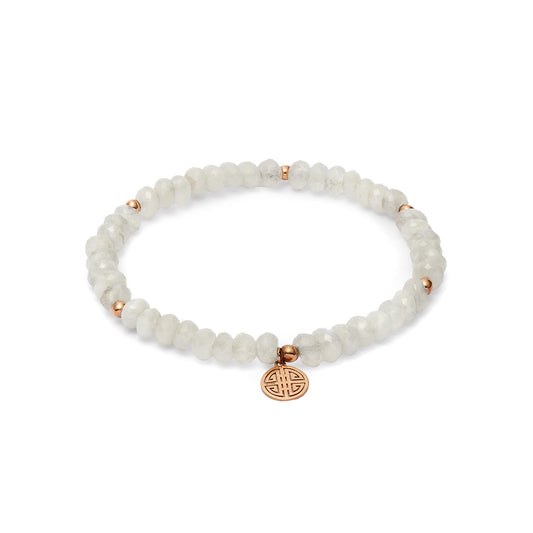 Lucky Rainbow Moonstone, Rose Gold Lucky Bracelet