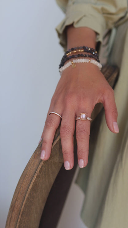 Lucky Rainbow Moonstone, Gold Lucky Bracelet