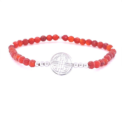 Lucky Chloe · Carnelian, Silver Lucky Bracelet