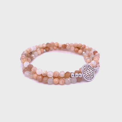 Lucky Muna · Moonstone, Triple Silver Lucky Bracelet