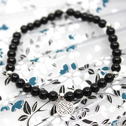 Lucky Onama · Onyx, Silver Lucky Bracelet