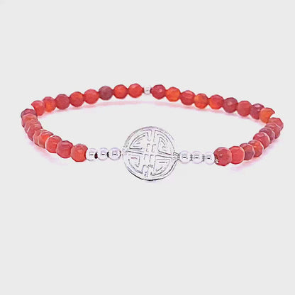 Lucky Chloe · Carnelian, Silver Lucky Bracelet