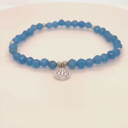 Lucky Aria · Blue Lagoon Agate, Silver Lucky Bracelet