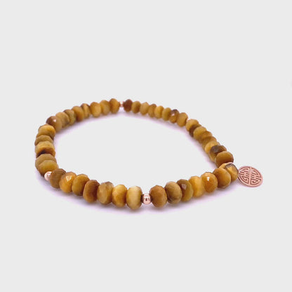 Lucky Tiger's Eye, Rose Gold Lucky Bracelet