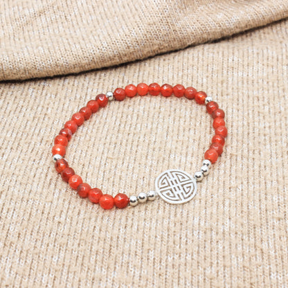 Lucky Chloe · Carnelian, Silver Lucky Bracelet