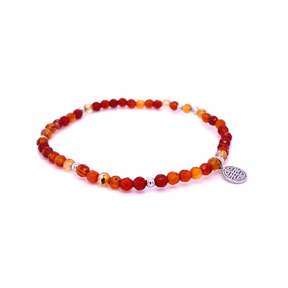 Lucky Chloe · Carnelian, Silver Lucky Bracelet