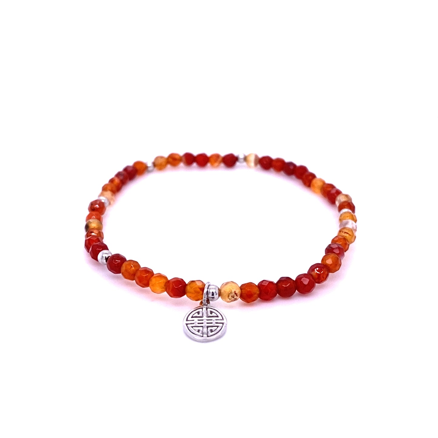 Lucky Chloe · Carnelian, Silver Lucky Bracelet