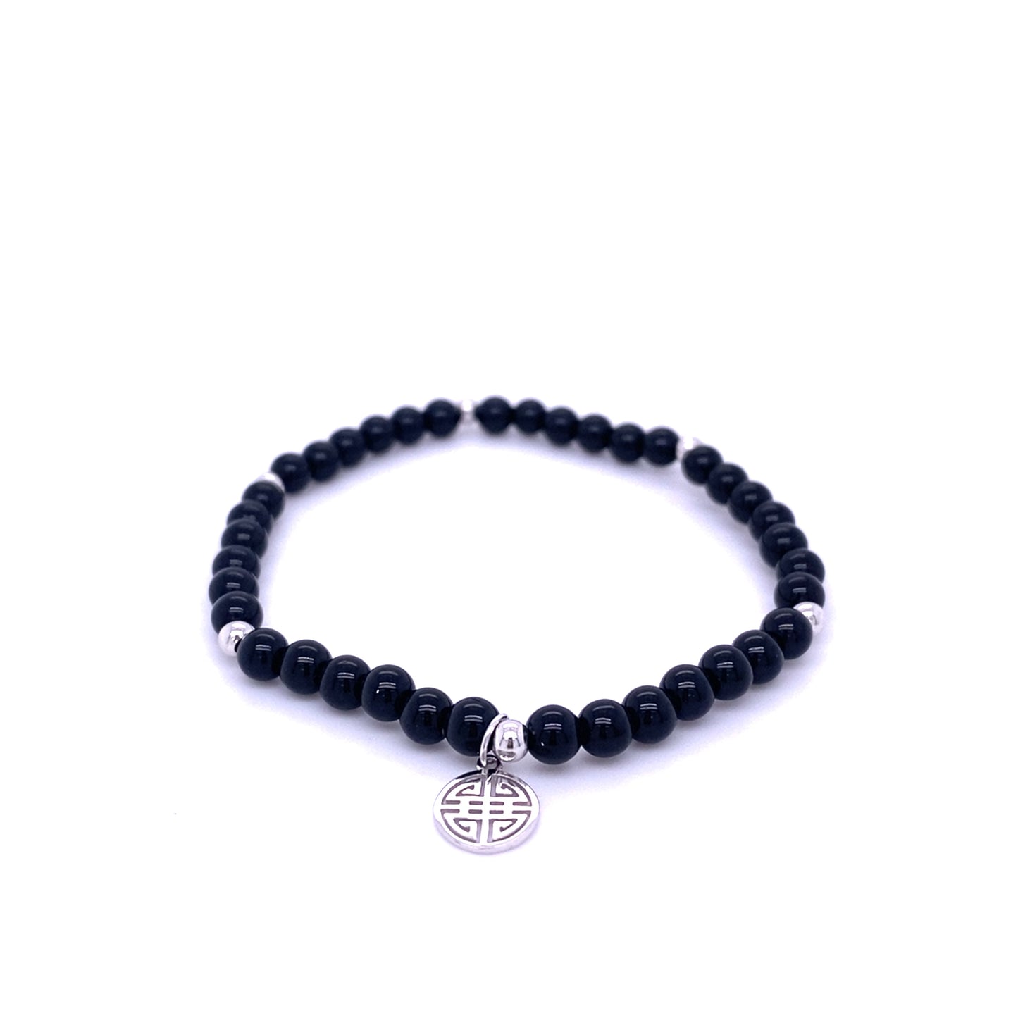 Lucky Onama · Onyx, Silver Lucky Bracelet