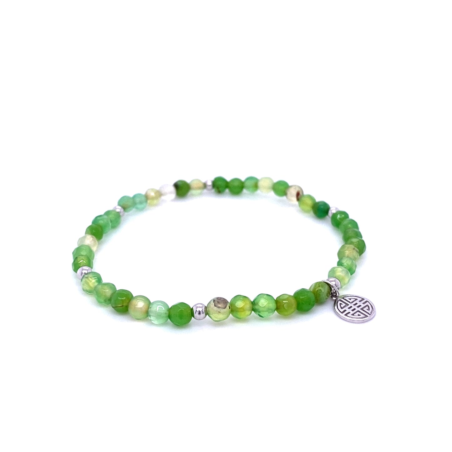Lucky Céline · Green Agate and Citrine, Silver Lucky Bracelet