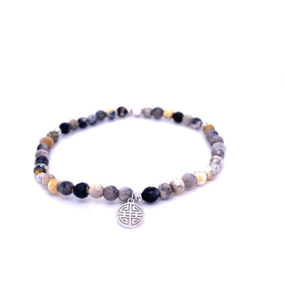 Lucky Alia · Agate and Onyx, Silver Lucky Bracelet