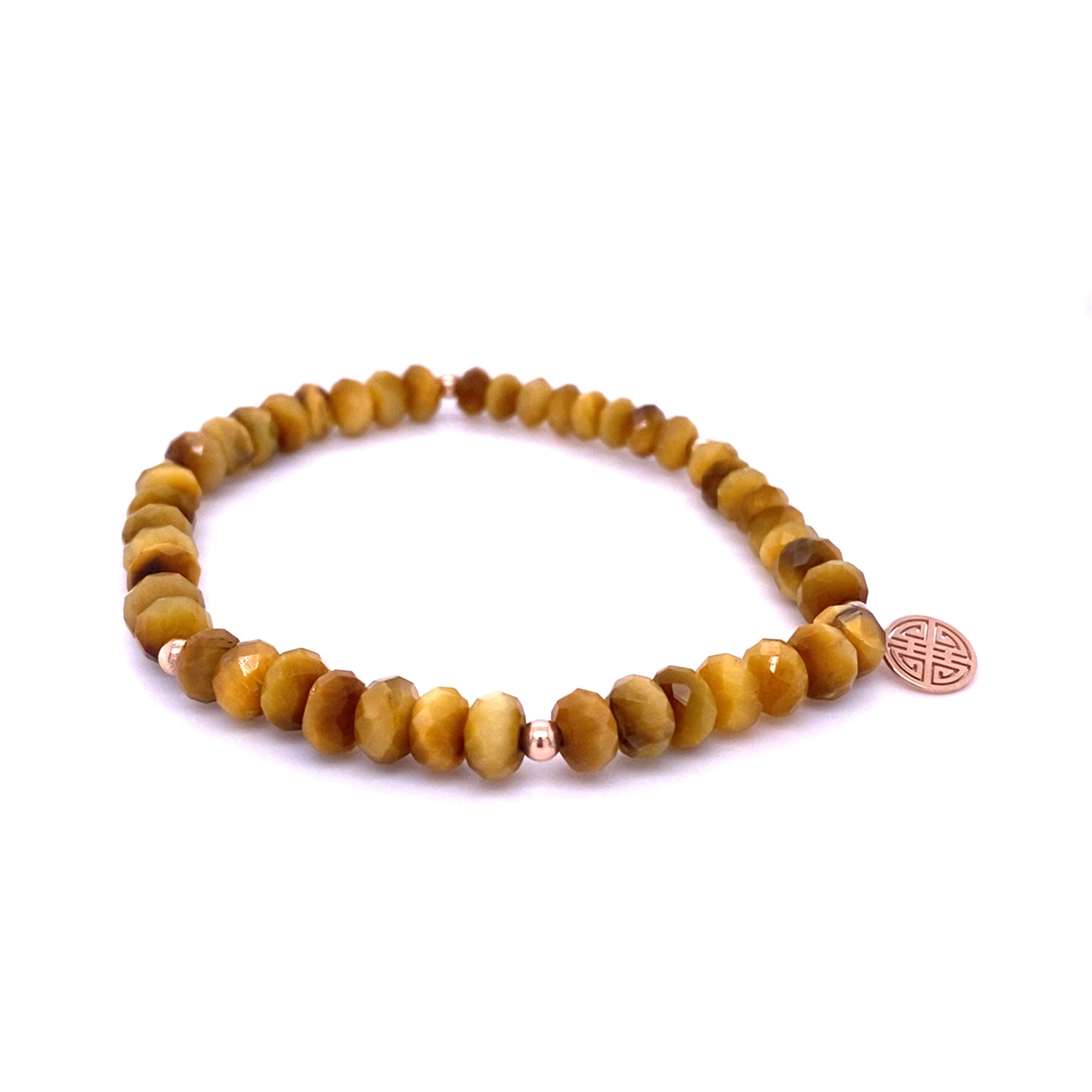 Lucky Tiger's Eye, Rose Gold Lucky Bracelet