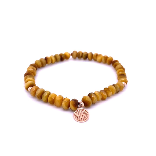 Lucky Tiger's Eye, Rose Gold Lucky Bracelet