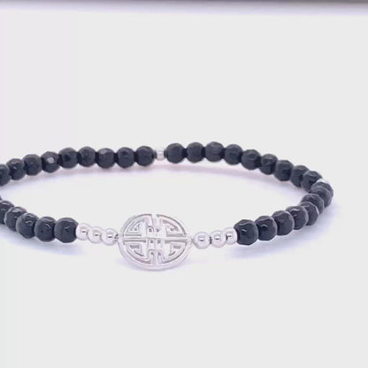 Lucky Ona · Onyx, Silver Lucky Bracelet