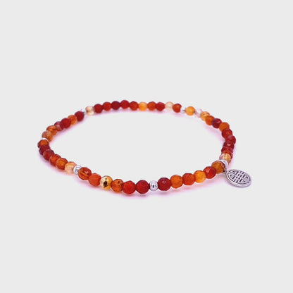 Lucky Chloe · Carnelian, Silver Lucky Bracelet